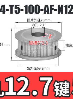 T5-44齿 同步轮 T544齿 AF型 槽宽11/17 同步皮带轮 孔8-25齿轮