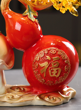 招财葫芦大象摆件发财树桌面客厅玄关电视柜装饰品乔迁新居礼品