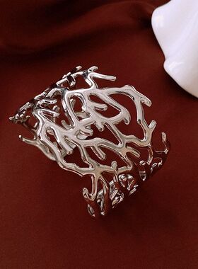 宽面中古开口女vintage树枝百搭