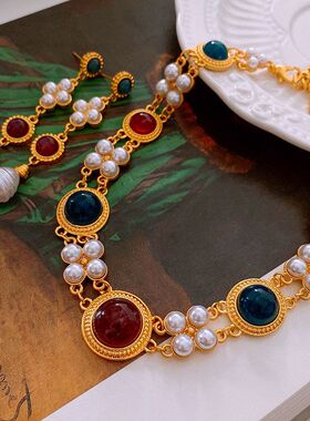 宫廷风vintage锁骨女项链跨境感