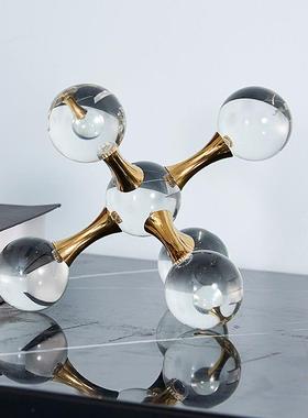 意式轻奢玻璃水晶球摆件家用创意客厅礼品礼物装饰水晶工艺品