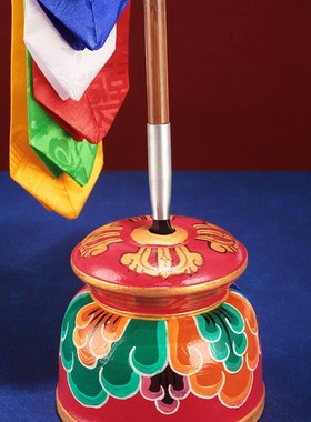 财神箭西藏竹杖藏式财神幡民族工艺礼品摆饰居家摆件竹杖高67cm吉
