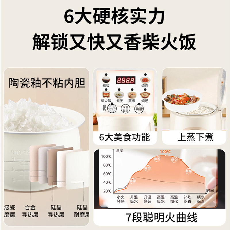 半球迷你电饭煲家用智能预约1.6L-5L陶瓷釉小型电饭锅不粘锅1-8人,淘宝优惠券,粉丝福利购,淘宝优惠卷