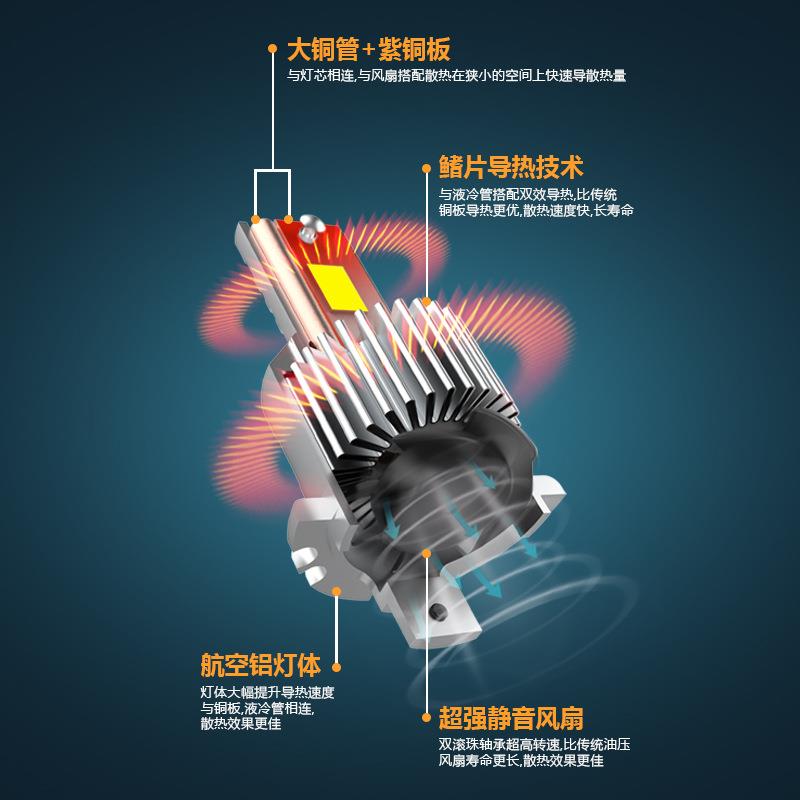 D2SLED灯泡D2CD2RD4CD4R直插式D4S汽车led大灯安装前大灯防水 - 图1