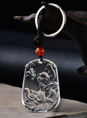 天然白水晶十二生肖吊坠男女本命年属相狗猴鸡猪龙蛇马羊鼠兔虎12