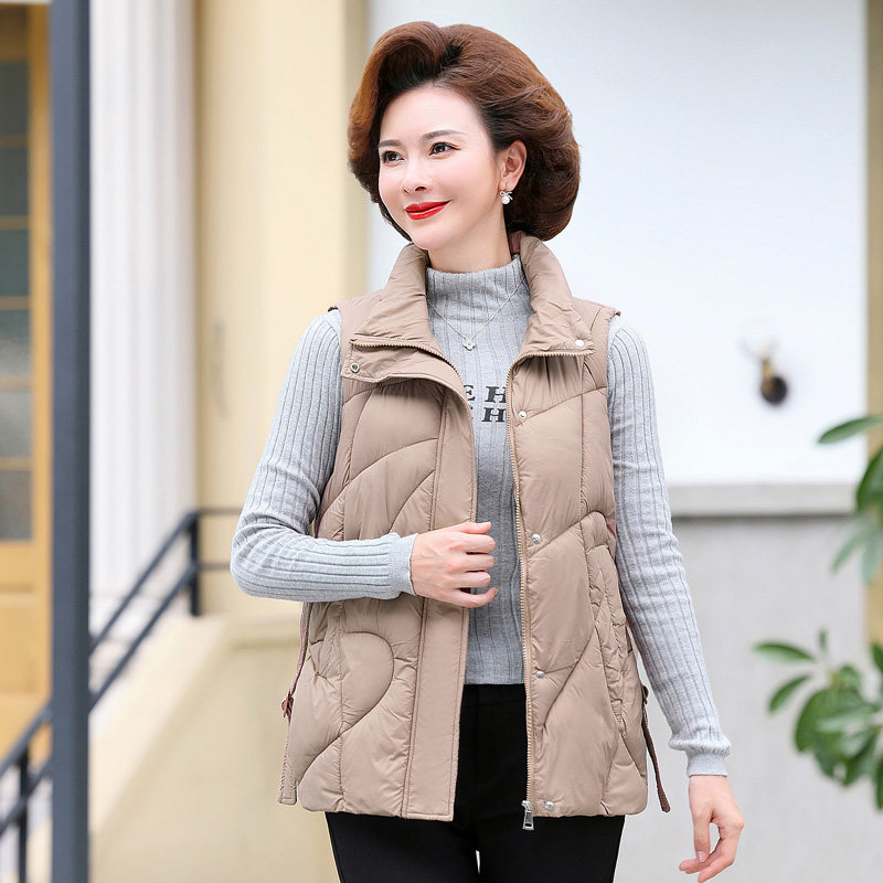 妈妈秋冬装羽绒棉马甲女短款洋气坎肩外穿中老年棉服背心马夹外套,淘宝优惠券,粉丝福利购,淘宝优惠卷
