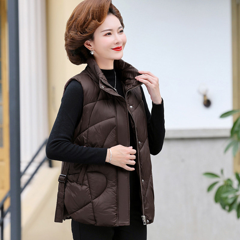 妈妈秋冬装羽绒棉马甲女短款洋气坎肩外穿中老年棉服背心马夹外套,淘宝优惠券,粉丝福利购,淘宝优惠卷