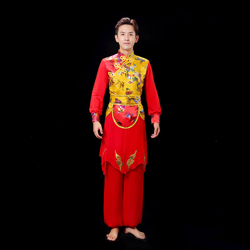 2021年秋季新款打鼓演出服装中国风喜庆腰鼓服男女开场舞大鼓锣鼓,淘宝优惠券,粉丝福利购,淘宝优惠卷