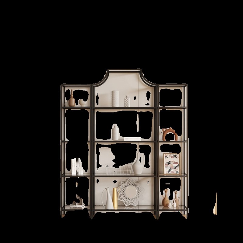 奶油风手办e陈列展示铁艺隔断书架落地简约多层收纳玻璃北欧置物 - 图3