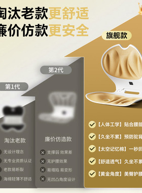 办公室护腰靠垫人体工学儿童学生腰靠一体矫姿椅久坐不累护腰坐垫