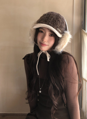 【猫仔kitten】秋冬撞色弯檐鸭舌帽减龄帽子韩版休闲优雅棒球帽女