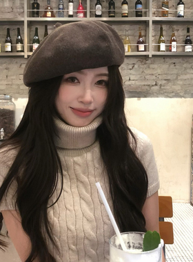 【猫仔kitten】休闲风贝雷帽时尚风秋冬天女式气质韩版圆顶帽子女