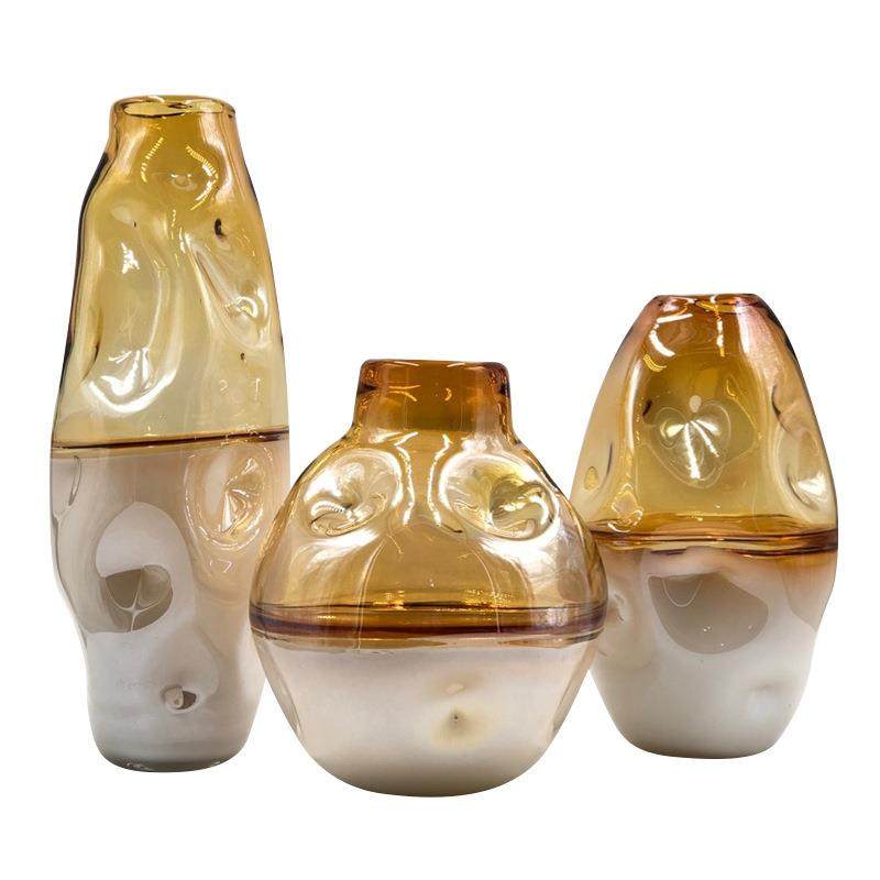 现代简约渐变轻奢玻璃花瓶美式北欧创意家居水培干花假花装饰品,淘宝优惠券,粉丝福利购,淘宝优惠卷