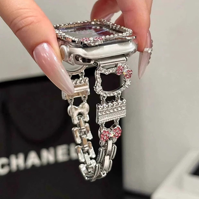 适用小米手环9pro手环保护壳镶钻kt小猫抗震防摔女镂空小米手环10边框手表小米九PRO手环可爱少女粉保护表套,淘宝优惠券,粉丝福利购,淘宝优惠卷