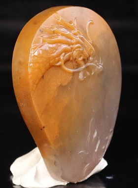 天然35*45*11mm27g玉石挂件桂林鸡血玉石贵妃料黑底红男士龙