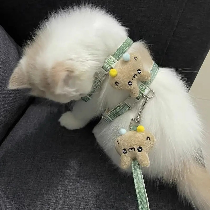 猫咪牵引绳防挣脱宠物兔子外出专用背心小奶猫布偶遛猫链子猫绳子,淘宝优惠券,粉丝福利购,淘宝优惠卷