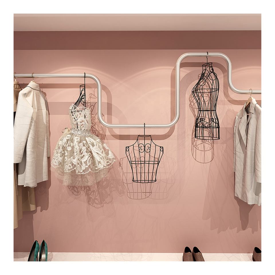 店铺铁艺模特架拍照女全身人体服装模型婚纱展示架镂空半身挂衣架 - 图0