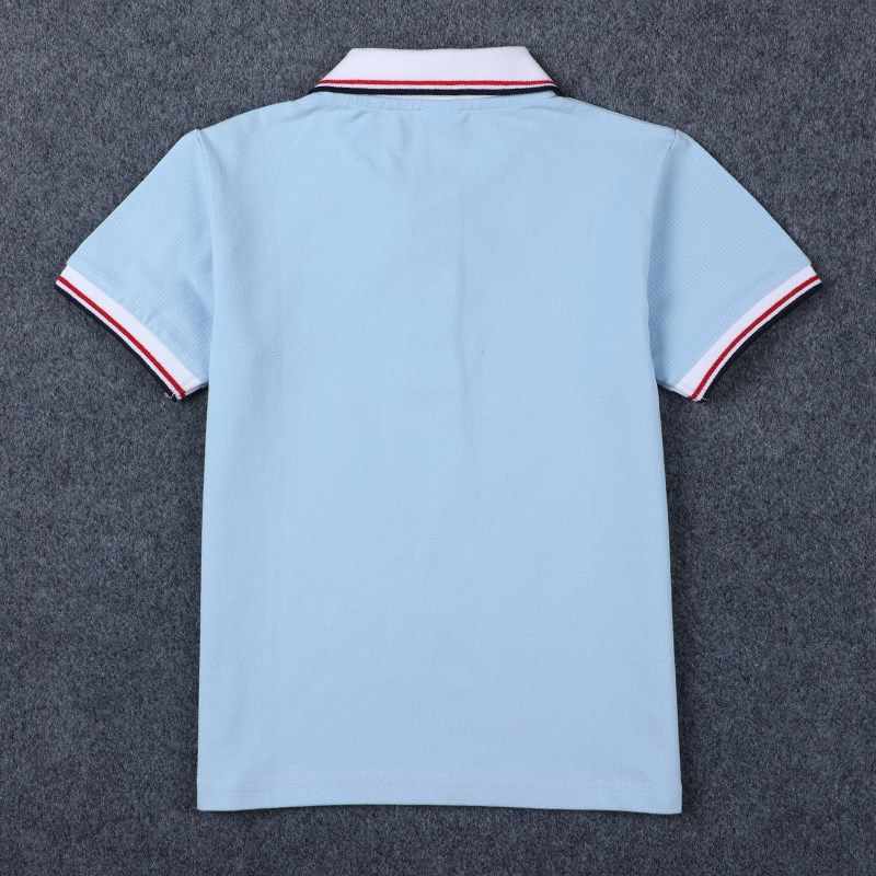 儿童POLO衫夏季童装校服短袖T恤浅蓝白领男童女童班服小学生上衣,淘宝优惠券,粉丝福利购,淘宝优惠卷