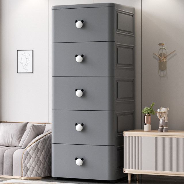 Thickened drawer storage cabinet household living room cabinet bedroom simple bedside table multi-layered slit storage cabinet