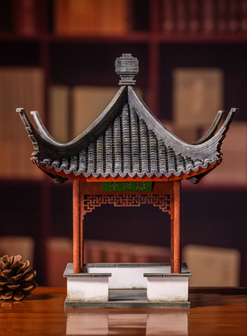 拙政园绿漪亭古建筑模型成品摆件中式书房茶室桌面陈设园林收藏