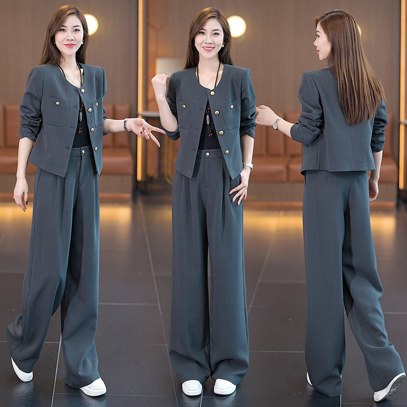 小香风时尚套装女2025春秋新款洋气减龄外套高腰阔腿裤显瘦两件套,淘宝优惠券,粉丝福利购,淘宝优惠卷