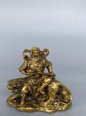 室内铜赵公明摆件骑虎财神爷佛像神像家居客厅乔迁开业礼品