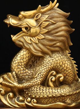 十二生肖纯铜龙摆件工艺品家居风水招财龙摆设吉祥物办公室装饰品