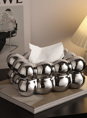 轻奢高级感纸巾盒抽纸盒家居客厅入户玄关钥匙收纳装饰品摆件乔迁