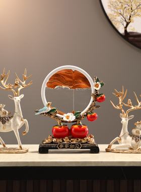 招财鹿事事如意摆件流沙画客厅电视柜玄关酒柜软装沙漏摆设装饰品