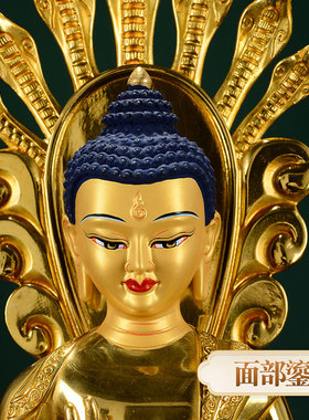 新品龙树菩萨镀h金居家客厅桌面铜家用龙女菩萨铜像摆件7/10寸