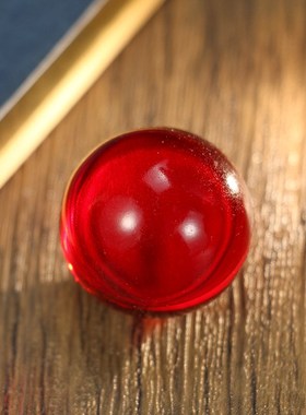 新品鸿运珠红色水晶n球鸿运当头红水晶球百福缸摆件米缸花盆鱼缸