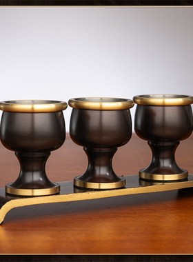 极速纯铜供酒f杯室内家用财神爷道观上供茶杯净水杯拜神拜老爷高