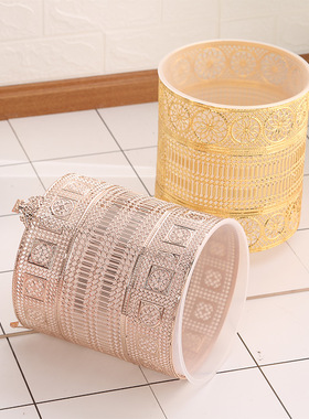 极速北欧时尚花边垃圾桶家用卫生间客厅收纳桶厨T房垃圾篓欧式垃