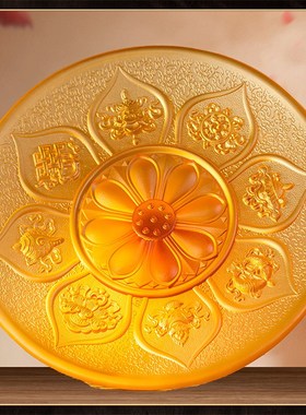 极速八吉祥琉璃h套装佛前供具大全香炉水杯供果盘油灯灯盏供灯佛