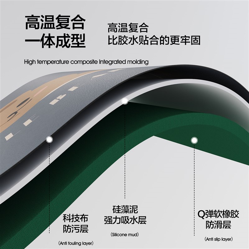 家用吸水厨房地垫防滑吸油卫生间硅藻泥吸水垫子门口耐脏脚垫地毯 - 图3