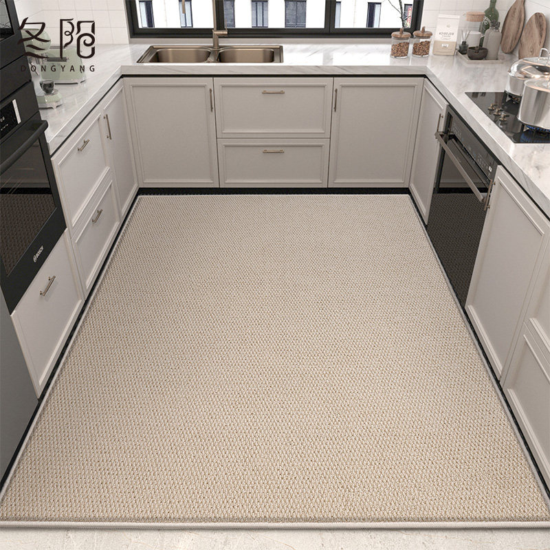 Kitchen floor mats, non-slip, oil-proof, wipeable, wash-free, absorbent floor mats, 2024 new model, special dirt-resistant, waterproof, full-cover carpet