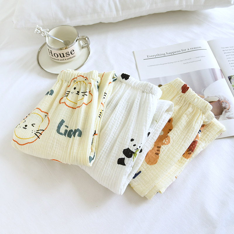 米筱米儿童春夏薄纯棉纱布睡裤男童恐龙家居裤宝宝泡泡棉纱防蚊裤,淘宝优惠券,粉丝福利购,淘宝优惠卷