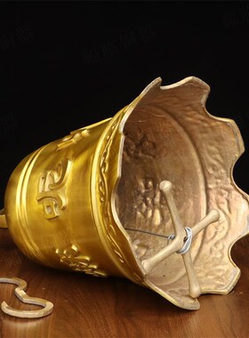 纯黄铜铃铛六字真言钟风铃挂件寺庙屋檐塔角挂钟无字光面钟铜钟