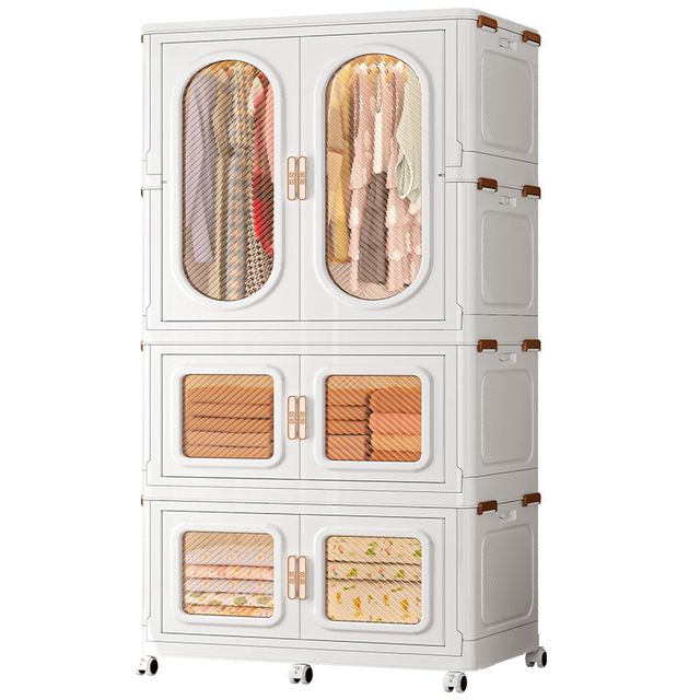 Simple wardrobe, household bedroom, children's clothing storage cabinet, C, adult wardrobe rental house foldable storage cabinet