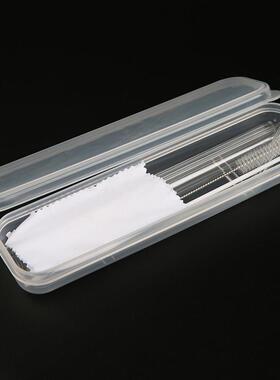 平口透明玻璃吸管组套装 2直管1弯管2管刷 高硼硅透明玻璃