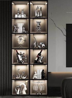 创意轻奢酒柜装饰品摆件套装兔子客厅家居玻璃柜红酒架高档工艺礼