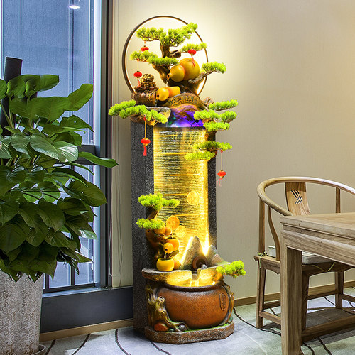 客厅玄关招财假山流水摆件造景隔断水幕墙阳台循环水景观喷泉鱼缸 - 图1