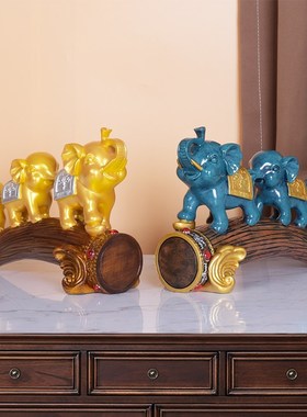 创意中式大象摆件家居装饰品玄关电视柜酒柜招财简约乔迁新居礼品