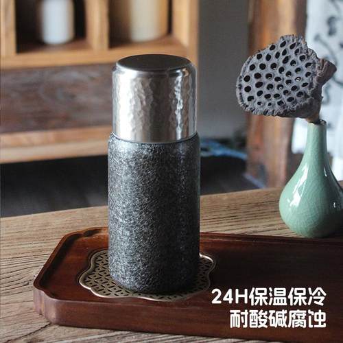 纯钛保温杯二代钛双层养生钛杯焖茶杯子304内胆茶水分离商务礼品 - 图1