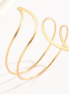 欧美跨境直供镂空月牙臂环简约创意手臂小众可调节开口个性手饰