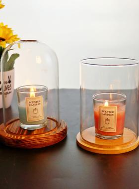 厂家直销香薰玻璃珠蜡烛防尘防风玻璃罩网红复古透明罩瓶家居摆件