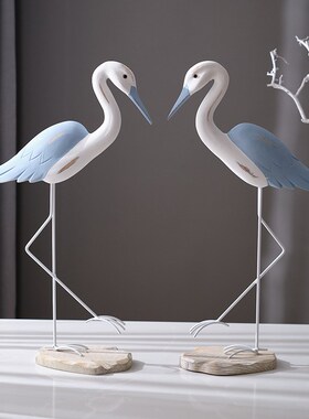 地中海风格海鸟摆件装饰品复古桌面摆台海鸥玄关电视柜家居摆设