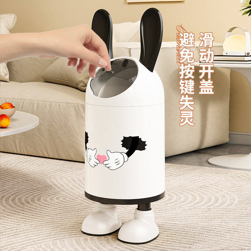 垃圾桶家用2025新款创意卡通颜值客厅卧室厕所厨房带盖卫生桶,淘宝优惠券,粉丝福利购,淘宝优惠卷