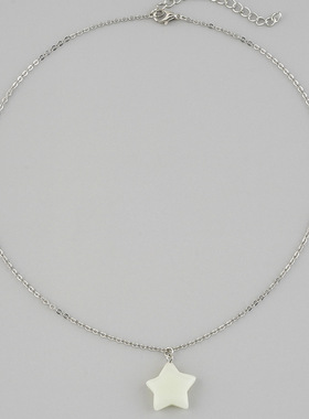 欧美跨境热卖爆款夜光吊坠卡片项链五角星吊坠夜光项链女