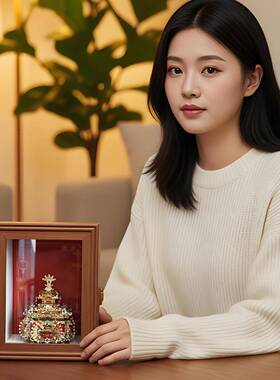 拼酷十里红妆点翠妆奁拼图拼装收纳展示框中空9合页相框泡泡团